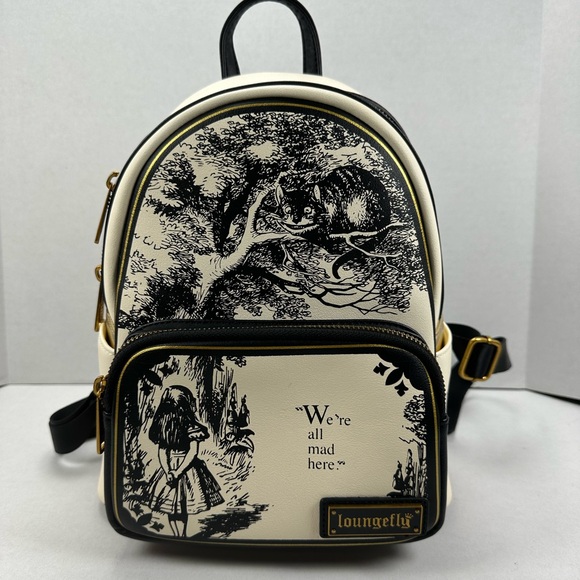 Loungefly Alice in Wonderland We Are All Mad Here Mini Backpack- BAM Exclusive - Picture 1 of 11